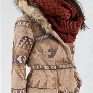 BB Dakota Coat | Faux Trim Coat | Tribal Print Coat